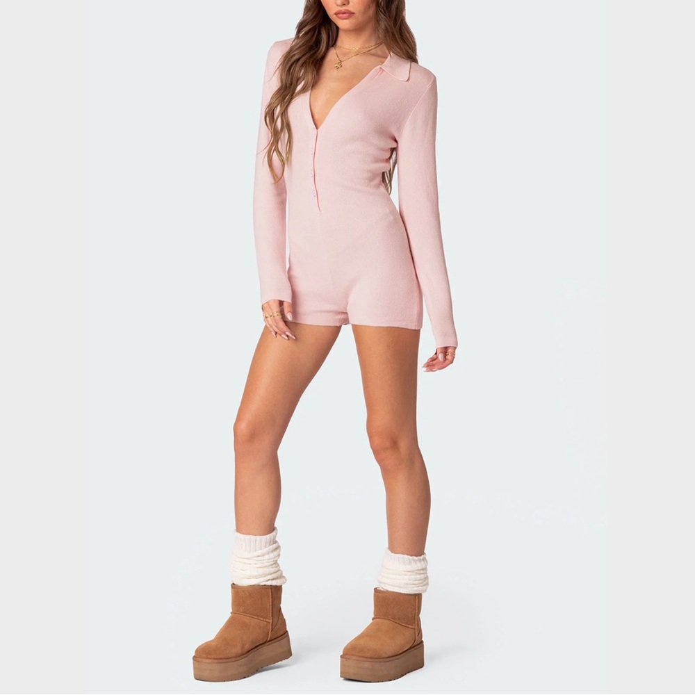 Edikted Button Down Front Romper - image 3